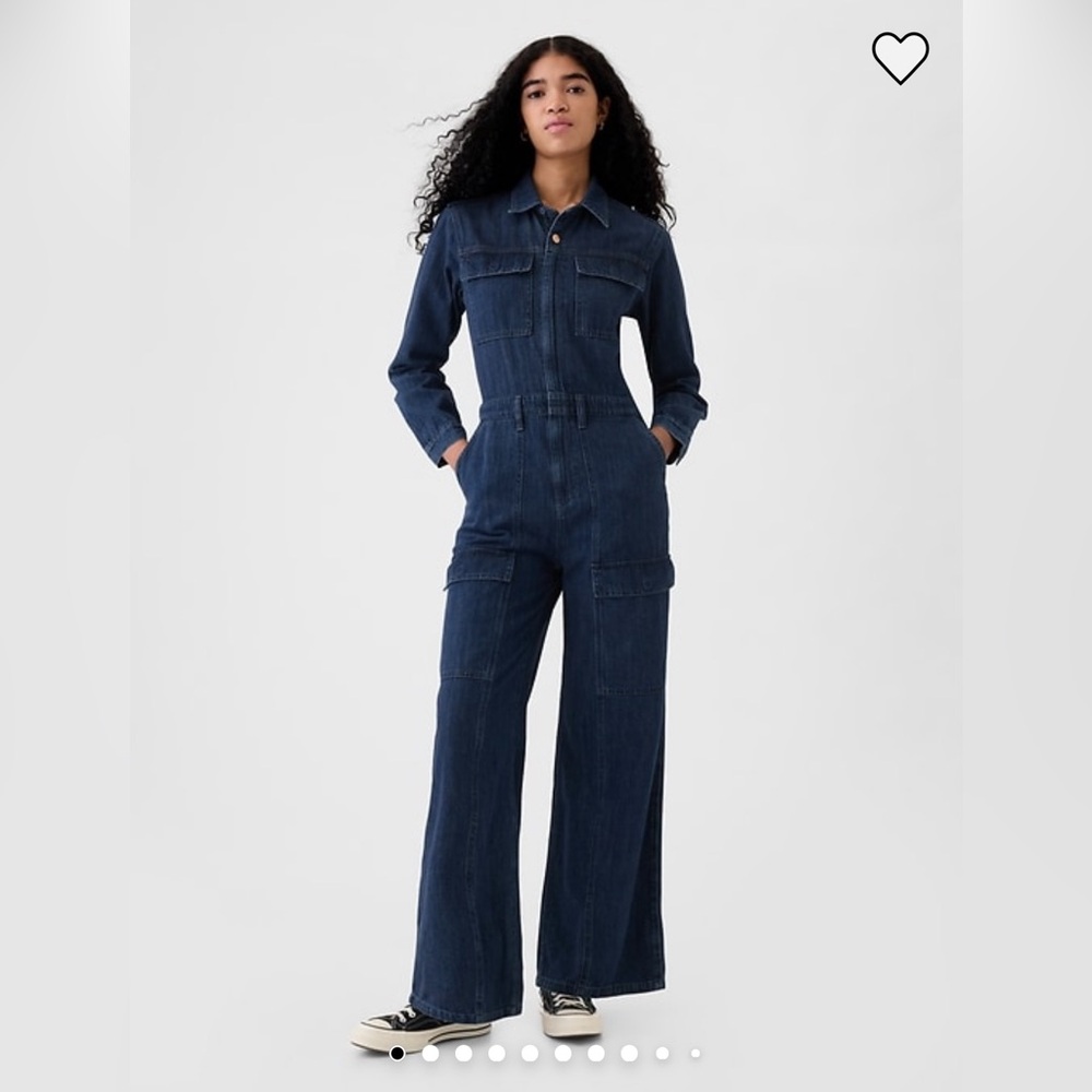 NWOT Denim Cargo Jumpsuit